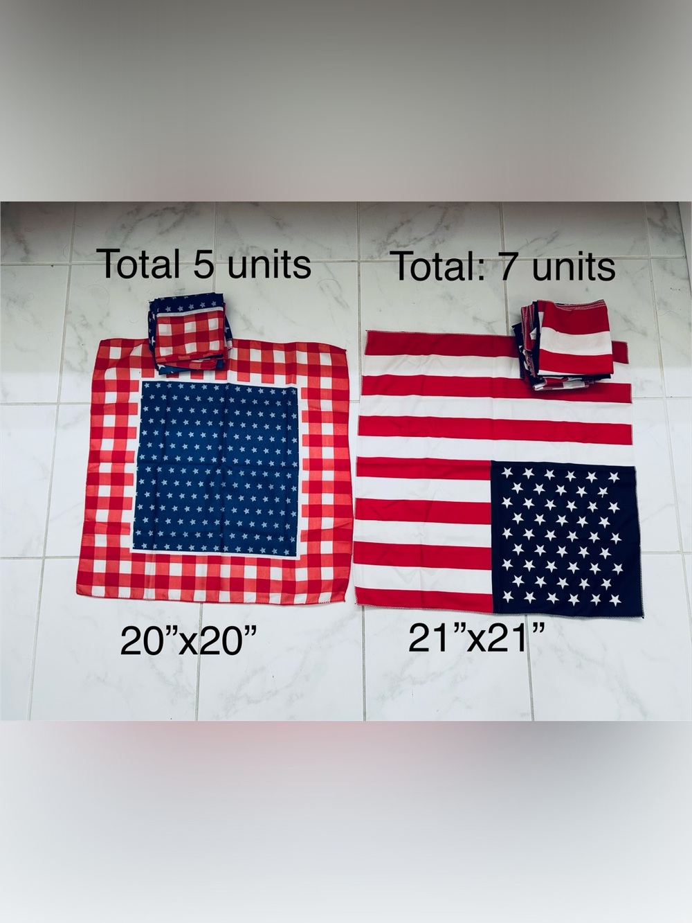 American flag handkerchiefs, new.